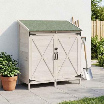 ARDEBO.de - Gartenschuppen Weiß 106 x 56 x 113,5 cm Massivholz aus Fichte