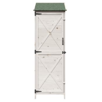 Gartenschuppen Weiß 59,5 x 56 x 176,5 cm Massivholz aus Fichte