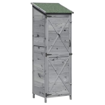 Gartenschuppen Grau 59,5 x 56 x 176,5 cm Massivholz aus Fichte