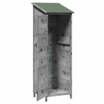 Gartenschuppen Grau 59,5 x 56 x 176,5 cm Massivholz aus Fichte