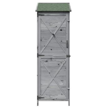 Gartenschuppen Grau 59,5 x 56 x 176,5 cm Massivholz aus Fichte