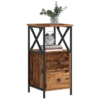 ARDEBO.de - Nachttisch Altholz-Optik 34x35,5x70 cm Holzwerkstoff