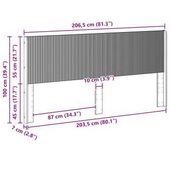 Kopfteil Betongrau Holzwerkstoff