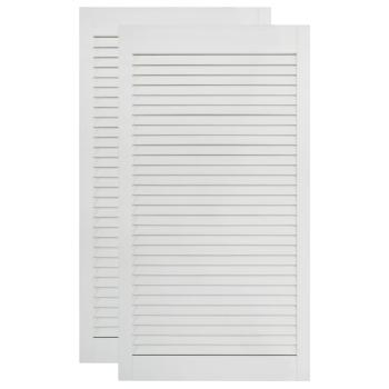 Schranktüren Lamellen-Design 2 Stk Weiß 99,3x39,4 cm Massivholz