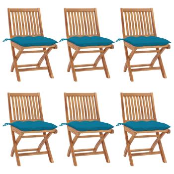 ARDEBO.de - Klappbare Gartenstühle mit Kissen 6 Stk. Massivholz Teak
