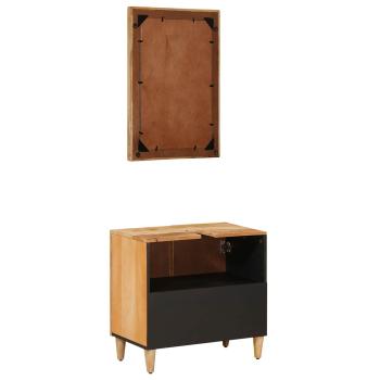 Badezimmerschrank-Set Wandmontiert 2 pcs Massivholz Mango
