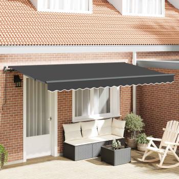 ARDEBO.de - Ausziehbare Markise Anthrazit 400 x 200 cm Stoff