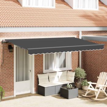 ARDEBO.de - Einziehbare Markise Anthrazit 400 x 200 cm Stoff
