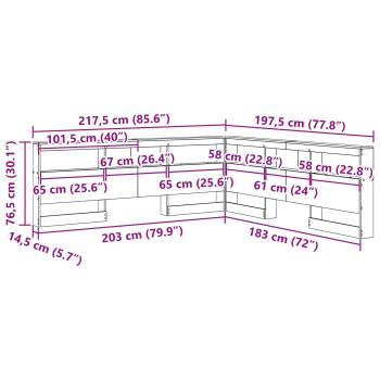 Aufbewahrungskopfteil Geräucherte Eiche 180 cm Holzwerkstoff