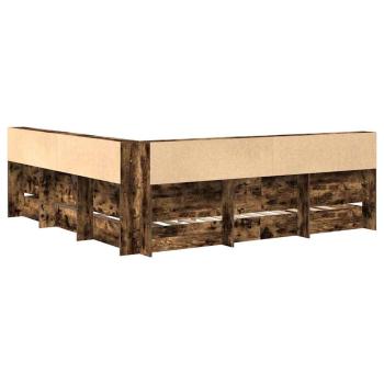 Bücherregal-Bett Räuchereiche 180 x 200 cm Holzwerkstoff