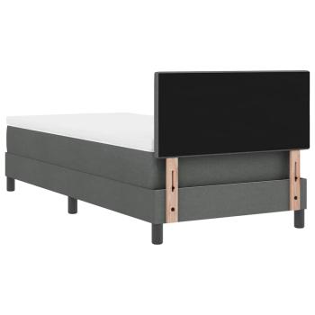 Boxspringbett mit Kopfteil Dunkelgrau 80 x 200 cm Stoff