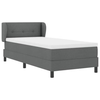 Boxspringbett mit Kopfteil Dunkelgrau 80 x 200 cm Stoff