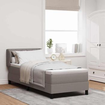 ARDEBO.de - Boxspringbett mit Matratze mit Kopfteil Taupe 80 x 200 cm Stoff