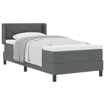 Boxspringbett mit Kopfteil Dunkelgrau 200 x 80 cm Stoff