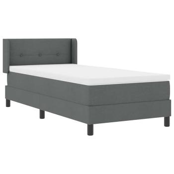 Boxspringbett mit Kopfteil Dunkelgrau 200 x 80 cm Stoff