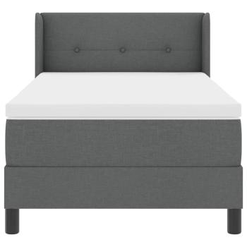 Boxspringbett mit Kopfteil Dunkelgrau 200 x 80 cm Stoff