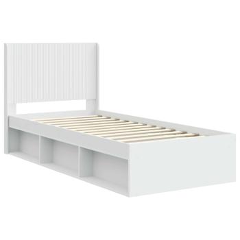 Bettgestell mit Stauraum und Kopfteil Weiß 75 x 190 cm