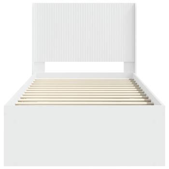Bettgestell mit Stauraum und Kopfteil Weiß 75 x 190 cm