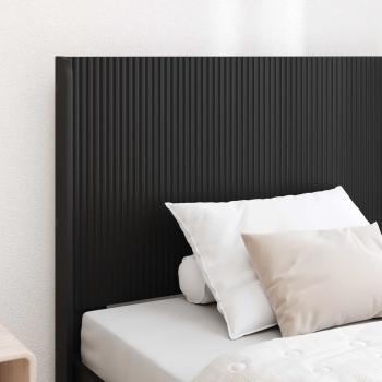 Bettgestell mit Stauraum und Kopfteil Schwarz 75 x 190 cm