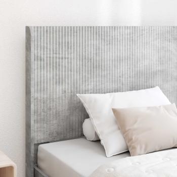 Bettgestell mit Stauraum und Kopfteil Betongrau 75 x 190 cm