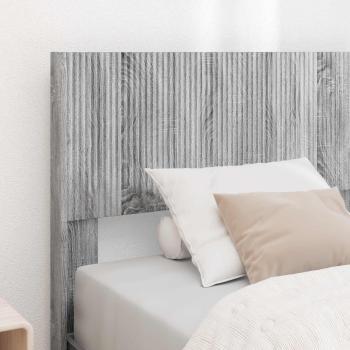 Bettgestell mit Stauraum und Kopfteil Sonoma-Grau 100 x 200 cm