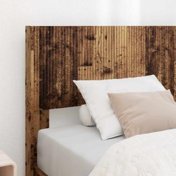 Bettgestell mit Stauraum und Kopfteil Altholz 90 x 200 cm