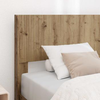 Bettgestell mit Stauraum und Kopfteil Artisan-Eiche 90 x 190 cm