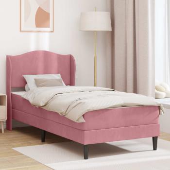 ARDEBO.de - Bettrahmen mit Kopfteil Rosa 80 x 200 cm Samt