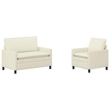 Sofa Set 2 stk. Creme Stoff