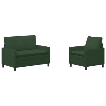Sofa Set 2 stk. Dschungelgrün Stoff