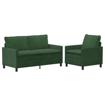 Sofa Set 2 stk. Dschungelgrün Stoff