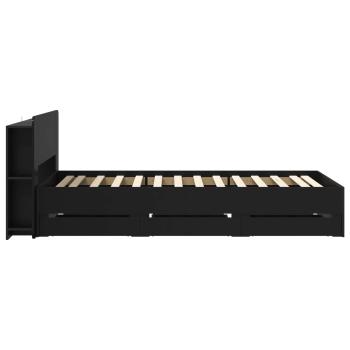 Bettgestell mit Stauraum Schwarz 90 x 190 cm Holzwerkstoff