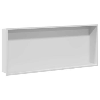 Duschnische Weiß 75 x 30 x 9,5 cm Edelstahl