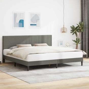 ARDEBO.de - Bettrahmen mit Kopfteil Hellgrau 200 x 200 cm Cordstoff