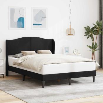 ARDEBO.de - Bettrahmen mit Kopfteil Schwarz 120 x 200 cm Samt