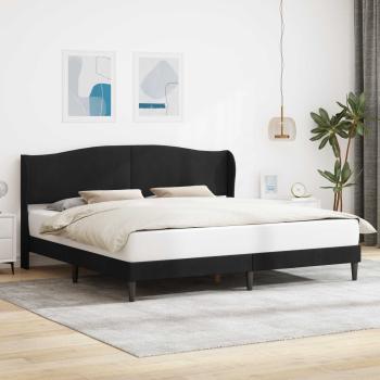 ARDEBO.de - Bettrahmen mit Kopfteil Schwarz 200 x 200 cm Samt