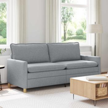 ARDEBO.de - Sofa 3-Sitzer Hellgrau 196 x 81 x 87,5 cm Stoff
