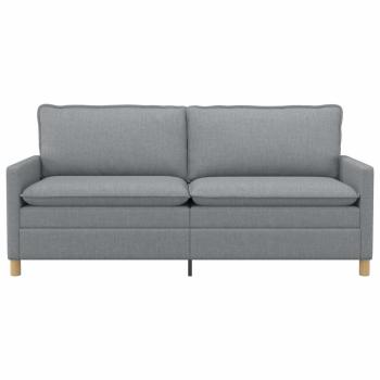 Sofa 3-Sitzer Hellgrau 196 x 81 x 87,5 cm Stoff