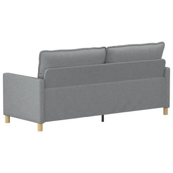 Sofa 3-Sitzer Hellgrau 196 x 81 x 87,5 cm Stoff