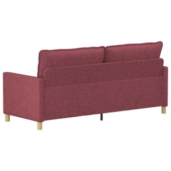 Sofa 3-Sitzer Weinrot 196 x 81 x 87,5 cm Stoff