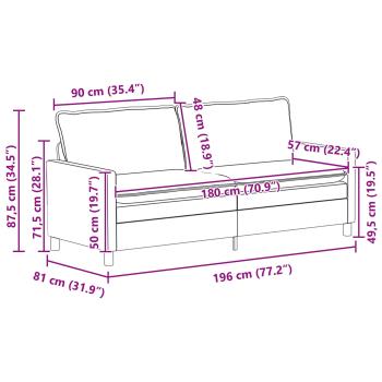 Sofa Dunkelgrün 196 x 81 x 87,5 cm Stoff