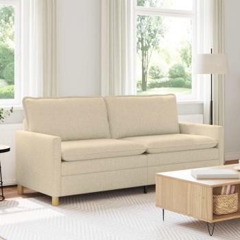 ARDEBO.de - Sofa 3-Sitzer Creme 196 x 81 x 87,5 cm Stoff