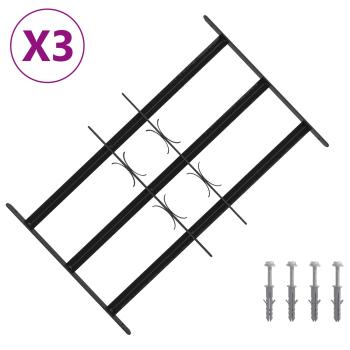 Sicherheitsgitter für Fenster mit 3 Querstangen 3 stk. 43-74 cm
