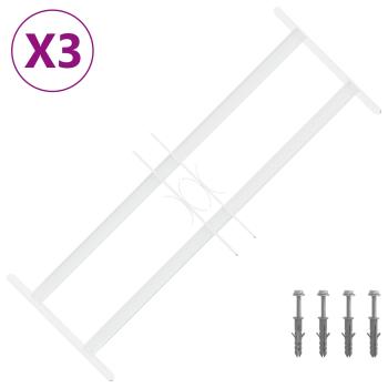 Sicherheitsgitter für Fenster mit 2 Querstangen 3 stk. 43-74 cm