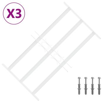 Sicherheitsgitter für Fenster mit 3 Querstangen 3 stk. 43-74 cm