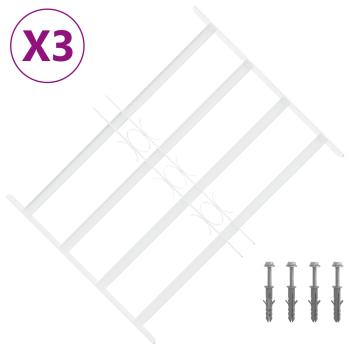 Sicherheitsgitter für Fenster mit 4 Querstangen 3 stk. 43-74 cm