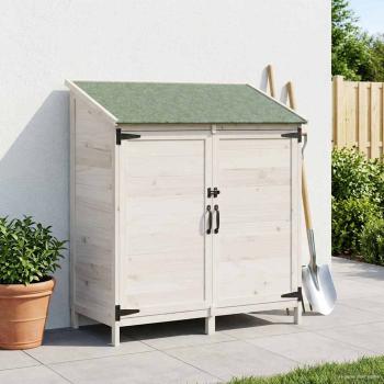 ARDEBO.de - Gartenschuppen Weiß 106,5 x 56 x 113,5 cm Massivholz aus Fichte