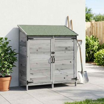 ARDEBO.de - Gartenschuppen Grau 106,5 x 56 x 113,5 cm Massivholz aus Fichte