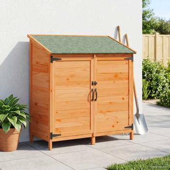 ARDEBO.de - Gartenschuppen mit Dach mit Schloss Braun 106,5 x 56 x 113,5 cm