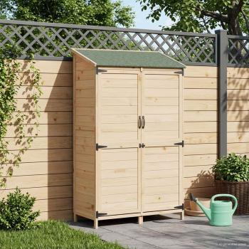 ARDEBO.de - Gartenschuppen Natur 106,5 x 56 x 176 cm Massivholz aus Fichte